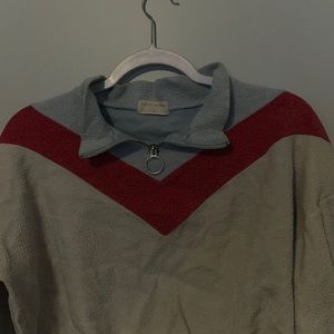 3/4 zip cropped sweater